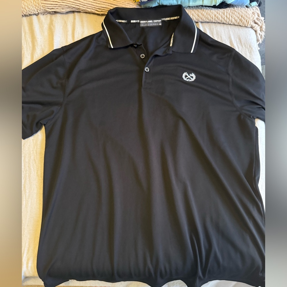 ⚡️⚡️FLASH SALE⚡️⚡️ DIXXON Black Polo Shirt with White Trim